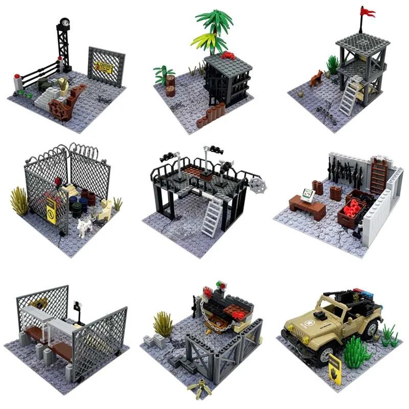 Building Blocks Moc Military Training Camp Outpost Shooting Range Diy Assembling Small Particle Building Blocks Scene
