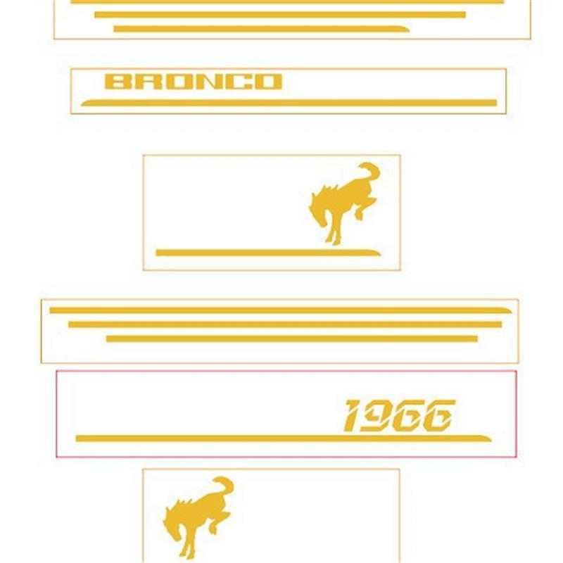 Наклейки на кузов Ford Bronco (2021-2023 гг.) - Декорация Пояса Цветными Полосками
