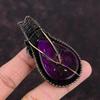 Подвеска из фиолетового огненного лабрадорита, подвеска из медной проволоки, подвеска ручной работы, подвеска из медной проволоки, ювелирное изделие, кулон для подарка, подвеска из настоящего драгоценного камня