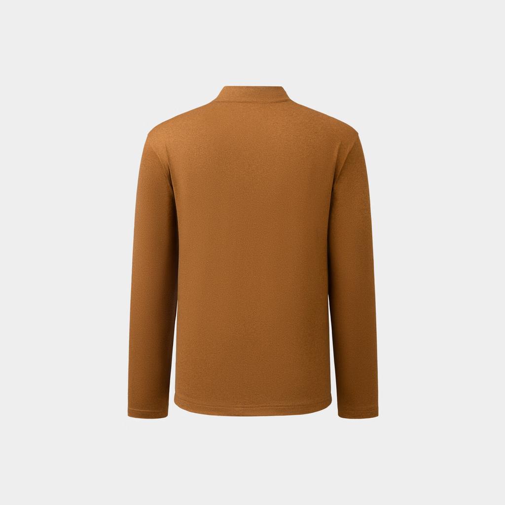 Biyinlefen [Lightweight Warm Fleece] Autumn And Winter Warm Casual Top, Commuter Stand-Collar Brushed Long-Sleeve T-Shirt, Versatile Men's Wear