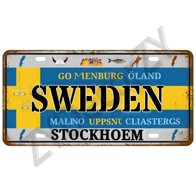 Plaque Israel Spain France Home Metal Sign Germany Craft Bar Decor Tin Sign USA Country Flag Tinplate Plate For Wall Restaurant