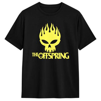 Мужская футболка с логотипом группы The Offspring Хлопковая одежда Модная футболка с коротким рукавом и круглым вырезом Идея для подарка Футболка