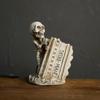 Resin Crafts Halloween Skull Pen Holder Scary Skeleton Statue Ornament  Haunted House