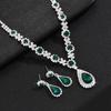 Women's Jewelry Set High-end Crystal Gem Women's Water Drop Necklace Stud Earrings Bracelet