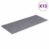VidaXL Tapis d'escalier autocollants 15 pièces 60 x 25 cm Gris clair Rectangulaire 326915
