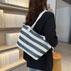 Yogodlns Женская тканая пляжная сумка большой емкости, полосатые сумки на молнии, соломенная сумка в стиле ретро, ​​женская летняя повседневная сумка