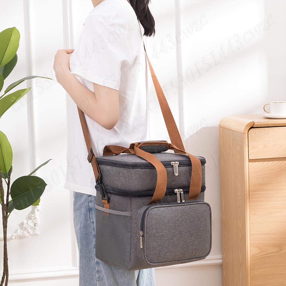 2026 2-in-1 Insulated Lunch Bag for Women Multi Purpose Lunch Tote Bag Large Capacity Quilted Handbag Travel Picnic Lunch Box