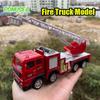Inertia Fire Truck Models Kids Toy Car Pull Back Sliding Ladder Firetruck Vehicle For Toddler Collection Car Set Kids Boys Gift