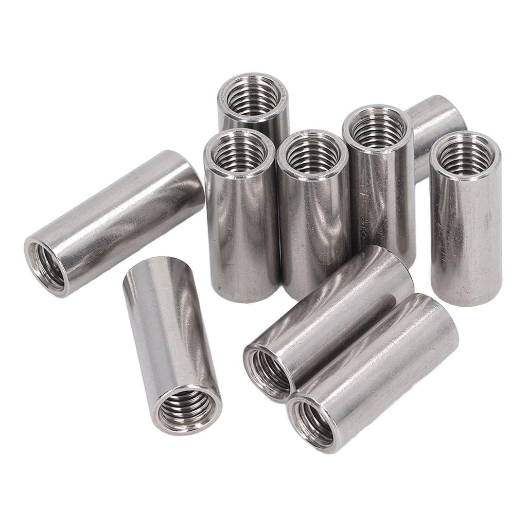 10 шт. Круглые соединительные гайки из нержавеющей стали 304, набор цилиндрических соединительных гаек с внутренней резьбой