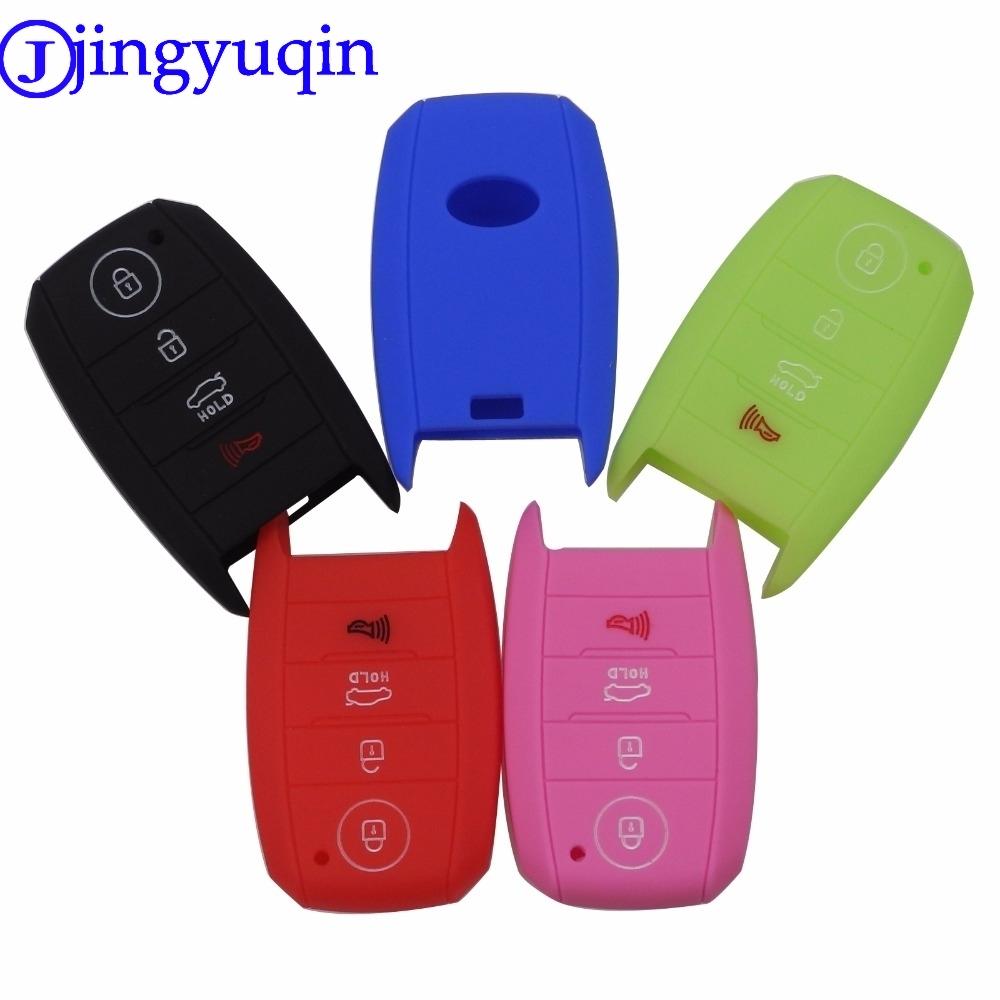 Jingyuqin Remote 4B Silicone Car Key Cover Case For KIA Cerato Forte Sorento Sedona 2014 2015 2016 Optima Sportage Smart Key