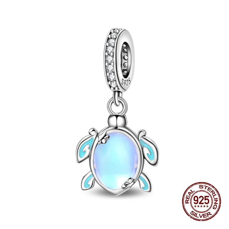 Summer Charms Copper Luminous Ocean Series Pendants Crab Whale Charms Beads Fit Original Bracelet Fine Diy Jewelry