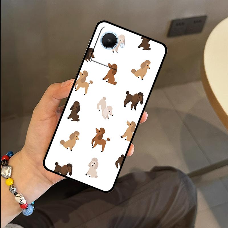 Poodle Dog Case For Realme C53 C55 C51 C25 C63 C61 C65 C67 C71 C75 GT6 GT7 Pro 11 12 13 14 15 Pro Plus
