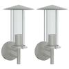 VidaXL Outdoor Wall Lights 2pcs Silver Stainless Steel, Outdoor Wall Lighting, Garden Wall Lamp, 4006245