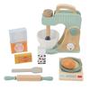 Wooden Blender Play Set Bake Mixer Toy Play Kitchen Accessories for Toddlers Role Playing