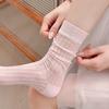 Носки для женщин лето новые однотонные дышащие носки для девочек тонкие простые в японском стиле повседневные сетчатые носки с перфорацией удобные