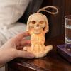 Battery Operated Skull Lamp Halloween Skeleton Decoration with LED Light, Spooky Lighted Plastic Small Atmosphere Prop Ornament Rope for Haunted House