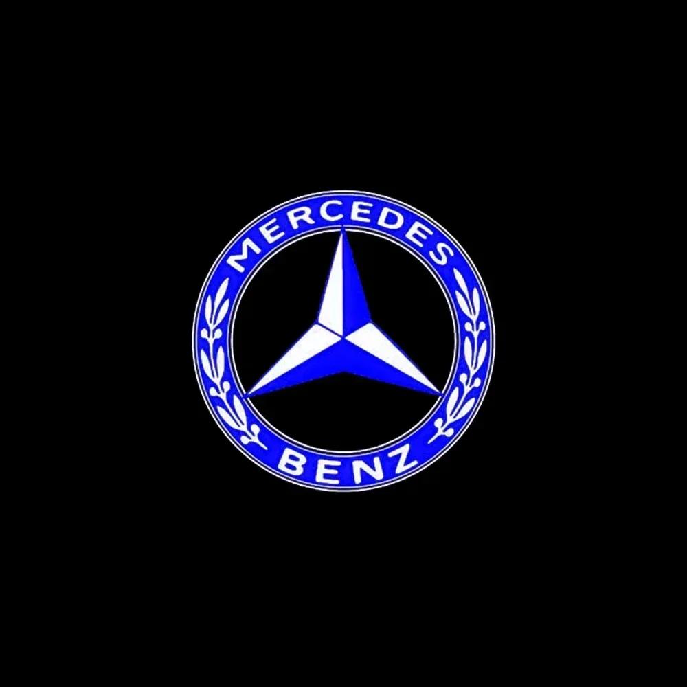 nrbju6 For Mercedes Benz 2Pcs Car Door Sign Welcome Light LED Projection Lamp For Mercedes Benz AMG GLC GLA GLE GLS GL W204 W176 W205 W