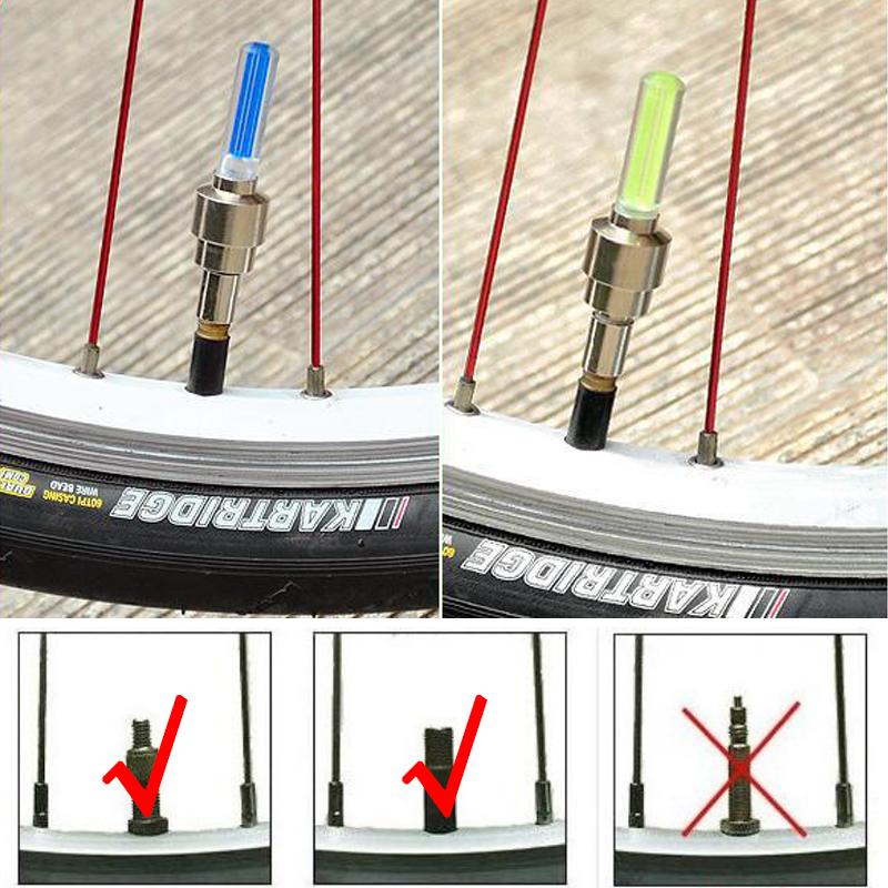 2Pcs LED Neon Wheel Lights Waterproof Tire Valve Caps Flash Lamp for Car Motorcycle Bicycle Universal Wheel Accessories
