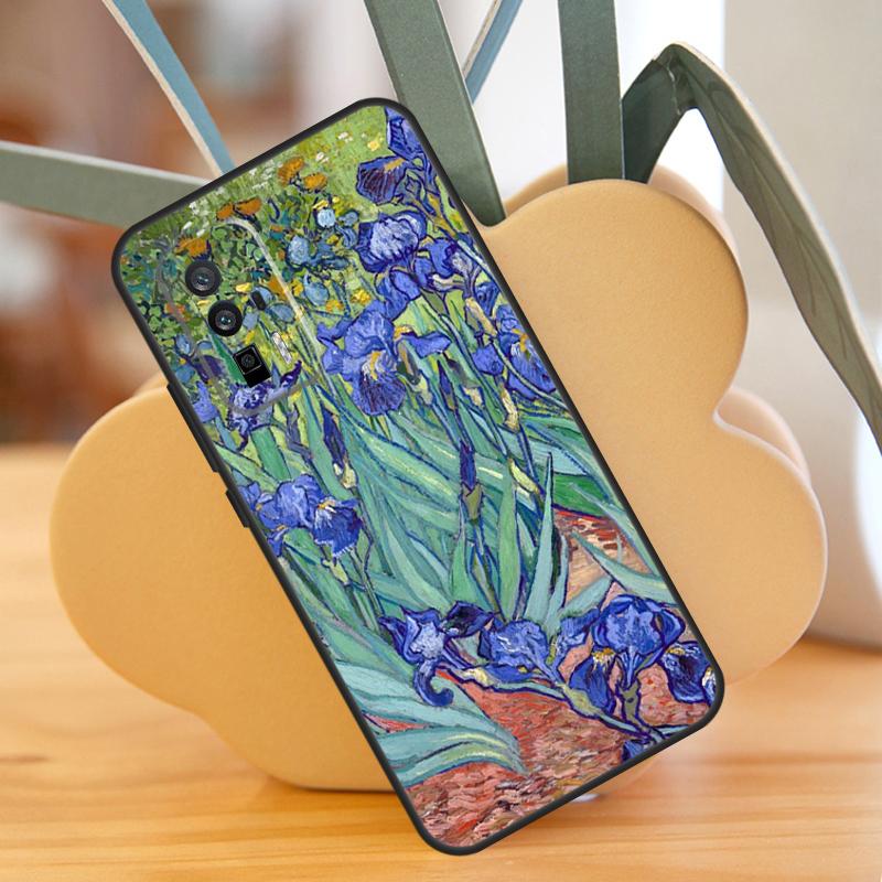 Чехол-картина с ирисами для POCO X3 X6 F6 Pro M6 X5 F3 F5 M5s Xiaomi 13 14 Ultra 12 Lite 11T 12T 13T Pro