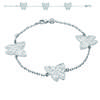 [J9615] - Silver 'Butterfly' Silver Bracelet (rhodium-plated) - 16x15 Mm