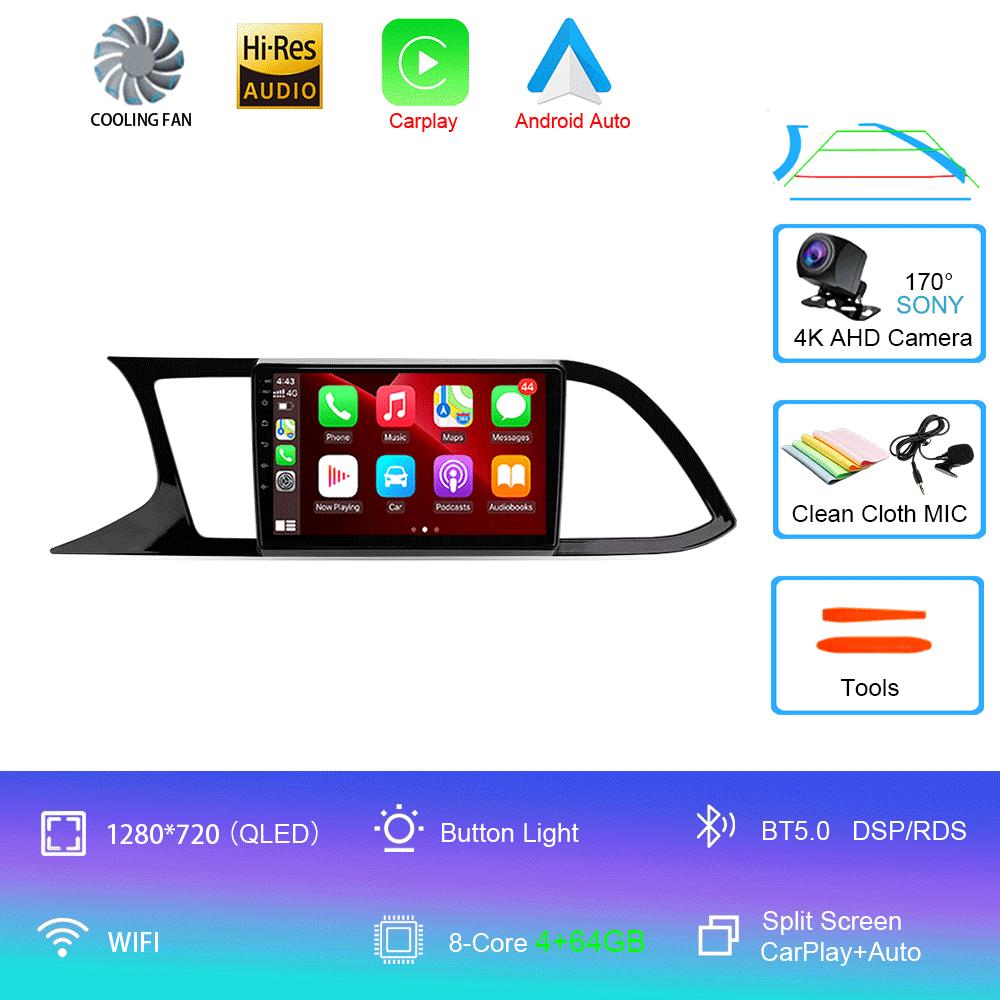 Android 14 Carplay для Seat Leon 3 2012 2013 2014 2015 - 2020 Навигация GPS Мультимедиа Автомобильный Радиоплеер стерео Wi-Fi+4G Auto BT