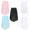 Kids Girls High Low Chiffon Dance Skirt for Lyrical Ballet Latin Jazz Stage Performance
