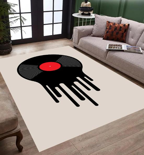 Неоновый ковер в виде кассеты Декор для музыкальной комнаты в стиле 90-х Ковер Олдскульный бумбокс Декор 80-х 90-х Ковер в виде CD-плеера Забавный ковер Круглый ковер-дорожка