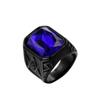 Punk Creative Multi-colored Stone Rings for Men Women Party High Quality Vintage Stainless Steel Cross Ring Jewelry Wholesale
