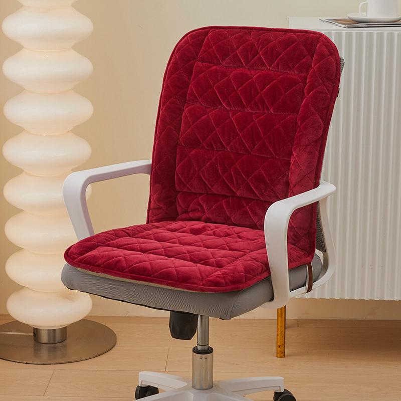 Heated Thickened Plush Seat Cushion & Backrest - Comfort & Warmth for Long Winter Sitting