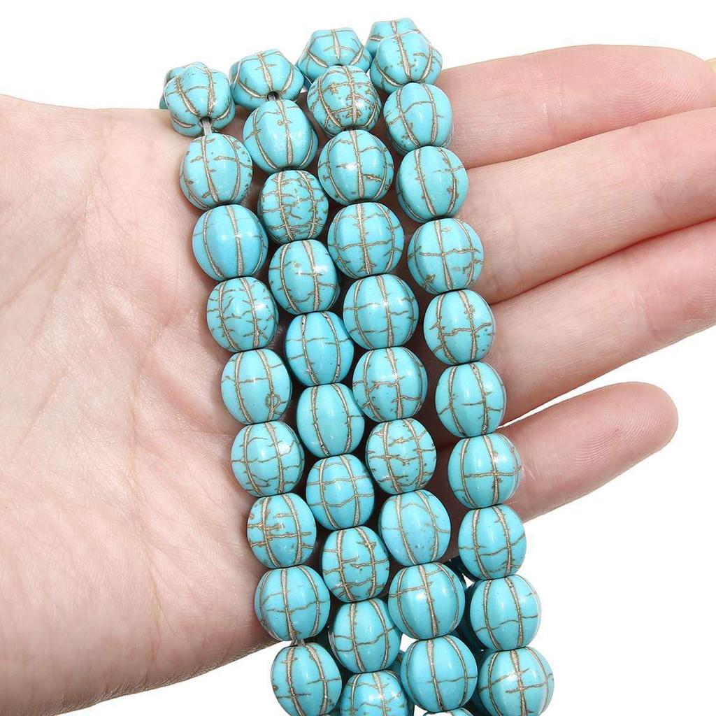 Synthetic Blue Turquoise DIY Jewelry Twisted and Special-Shaped Beads with Abacus and Animal Spacer Styles