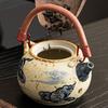 Blue and White Ceramic Teapot Cloud Butterfly Loop Handle Chinese Gongfu Tea Set Heat Resistant Home Brewing Zen Gift Idea