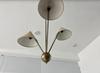 Подвесной светильник с 3 тканевыми абажурами, стиль Mid Century Modern, сырая латунь, люстра-спутник