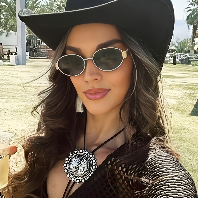 2 шт. Модные очки овальной формы идеально подходят для повседневной носки и в качестве подарков на праздники, а также ретро-очки овальной формы в металлической оправе.