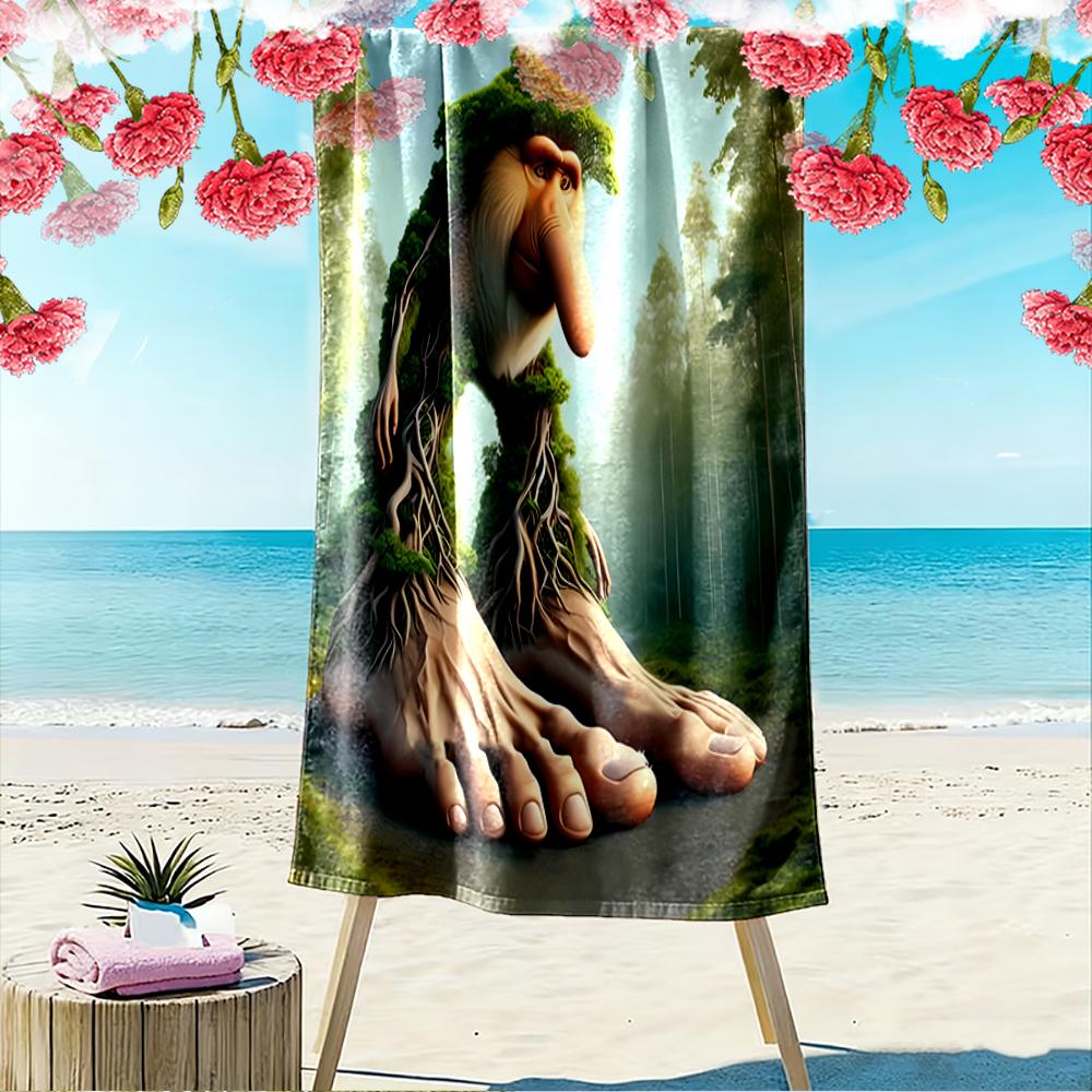 Giant Tree Creature in Enchanted Forest Beach towel quick-drying for travel outdoor sports jogging beach and swimming