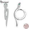 925 Sterling Silver 3D Snake Earrings for Women Shiny Zircon Snake Ear Buckles Statement Fine Jewelry Party Gift