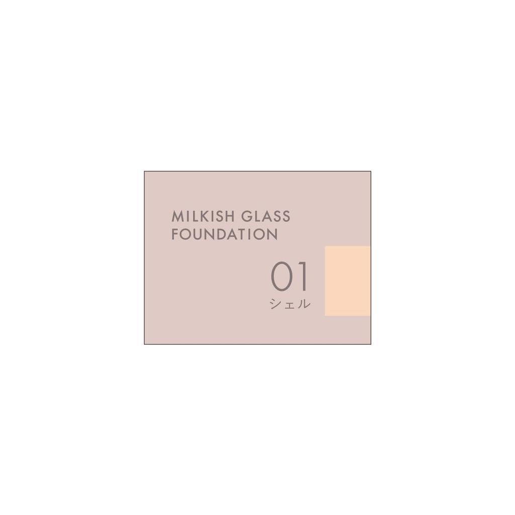 KiSS Milky Glass Foundation 01 Shell 30g Covers uneven color and pores Contains serum ingredients SPF34/PA++