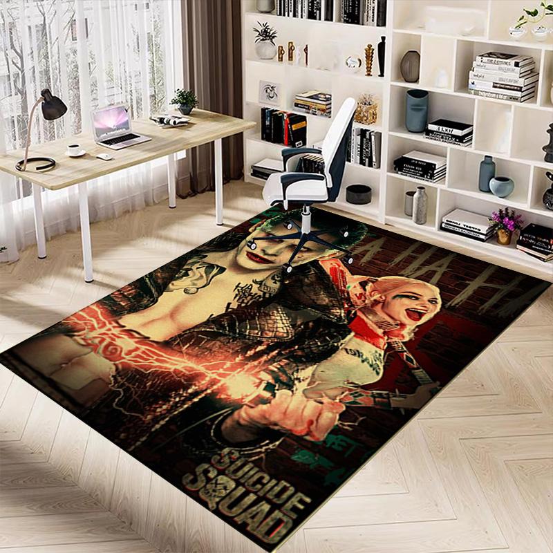 1pc Joker Harley Quinn Carpet for Playroom Bedroom Living Room Sofa Home Decor,kids Game Area Rug Non-slip Floor Mat Y826167