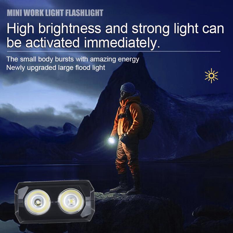 LED SMD Portable Work Light USB Rechargeable Hat Clip Flashlight with Magnetic Base for Emergency Outdoor Camping Walking Dog