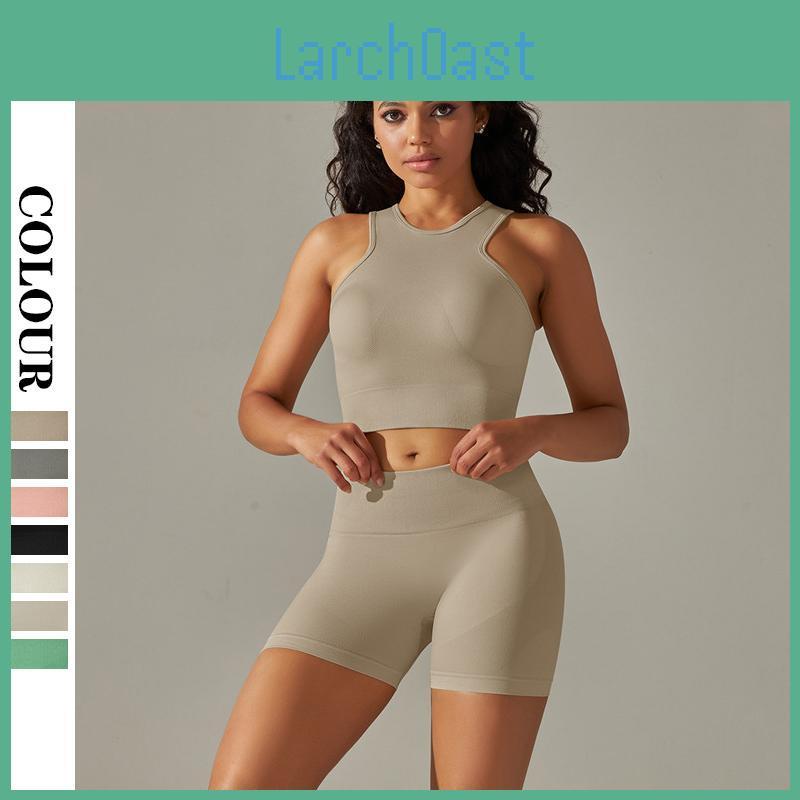 Women Suit Seamless Nessaj Sports Fitness Yoga Sportswear Elastic High Waist Shorts Sleeveless Vest Workout Outfit