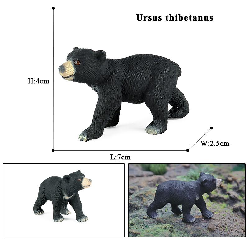 Oenux Симуляция Дикие Фигурки Черный Медведь Вомбат Енот Модель Фигурки Лесные Животные Игрушка Украшение Дома Детское Образование