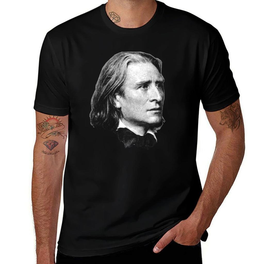 Франц Лист - блестящий композитор, виртуозный пианист Футболка t shirt мужская повседневная футболки для мужчины графические футболки Футболка