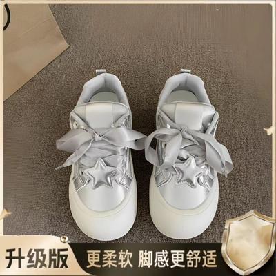 Осень новая платформа белая обувь детская мода универсальный нишевый стиль повседневная спортивная обувь обувь-хлеб женщины