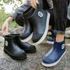 Rain Boots for Men and Women Low-top Rain Boots Four-season Soft-soled Water Shoes Non-slip Waterproof Mid-top Thickened Lightweight Shoes