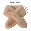 Faux Rabbit Fur Plush Cross Scarf Solid Color Neckerchief Wrap Winter Warm Neck Scarf  Girls