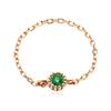 [Bnbgold] 14K/18K Layered Chain May Green Emerald Birthstone Ring Srs38204