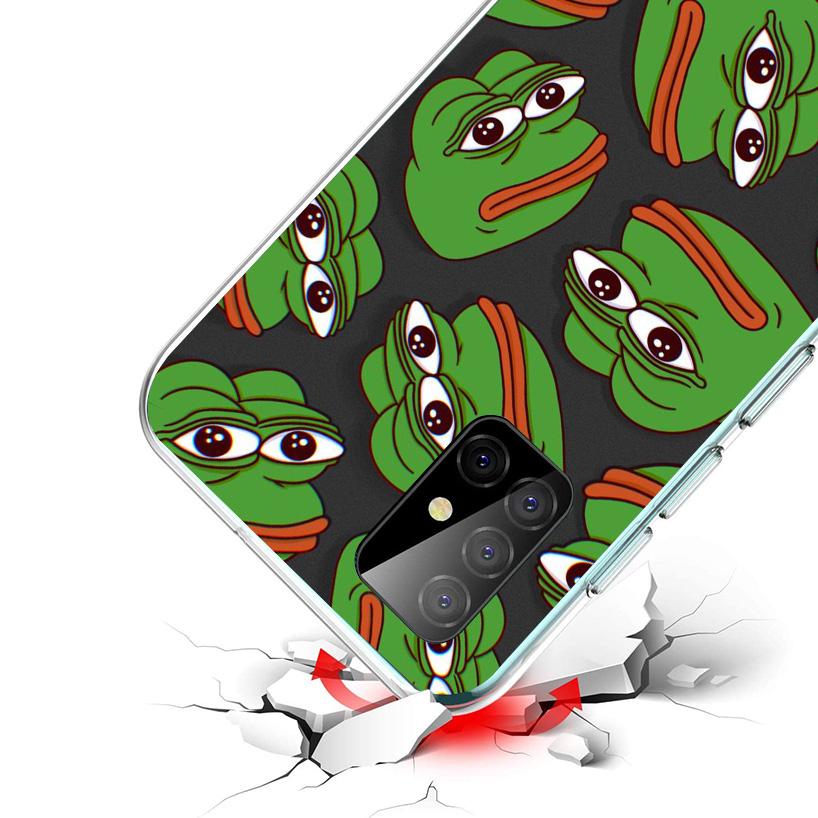 Cute Frogs Party Sad Pepe Phone Case For Samsung Galaxy A52 A32 A22 A12 A51 A31 A50S A30S A20S A10S Note 20 Ultra 10 Plus S10 A7