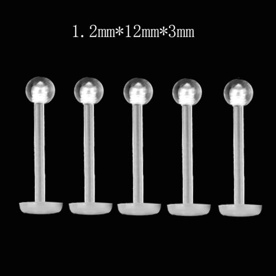 5 шт. унисекс, прозрачное кольцо-гвоздик для уха, круглого носа, подбородка и подбородка