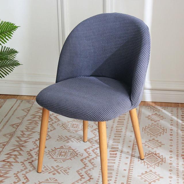 Duckbill Polar Fleece Curved Back Office Chair Cover Low Back Round Botton Seat Slipcover Shell Chairs Covers Big Elastic