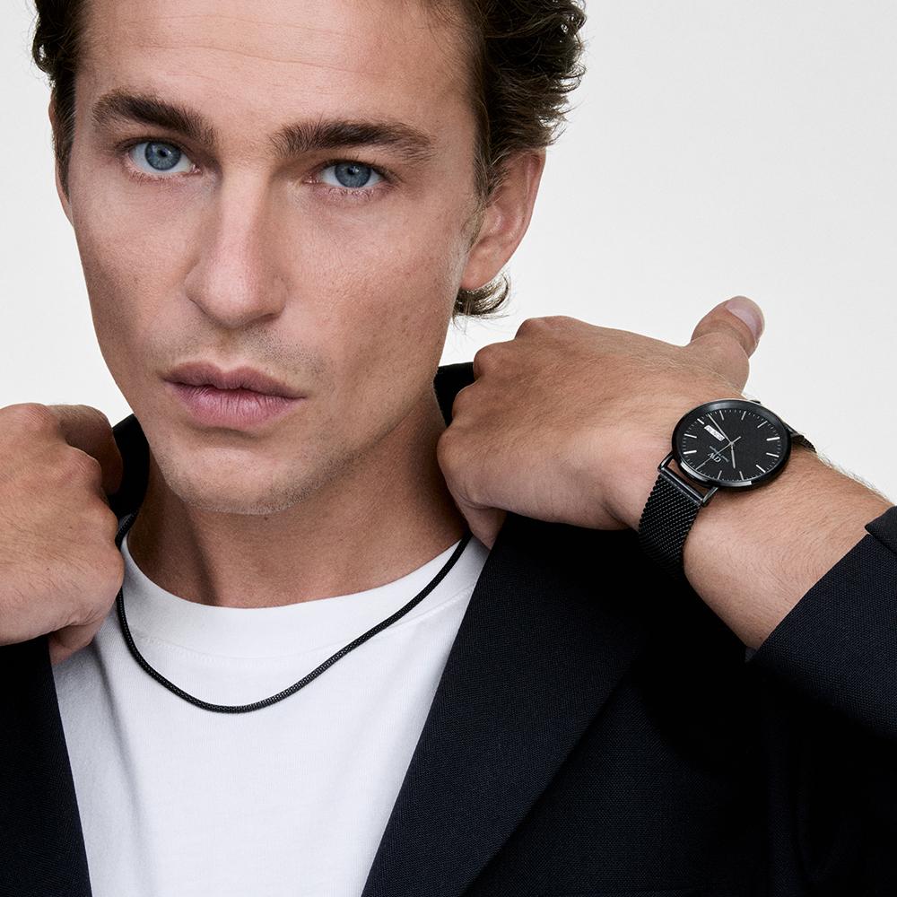 Danielwellingteon Classic Day Display Onyx Day-Date Black Metal Wristwatch