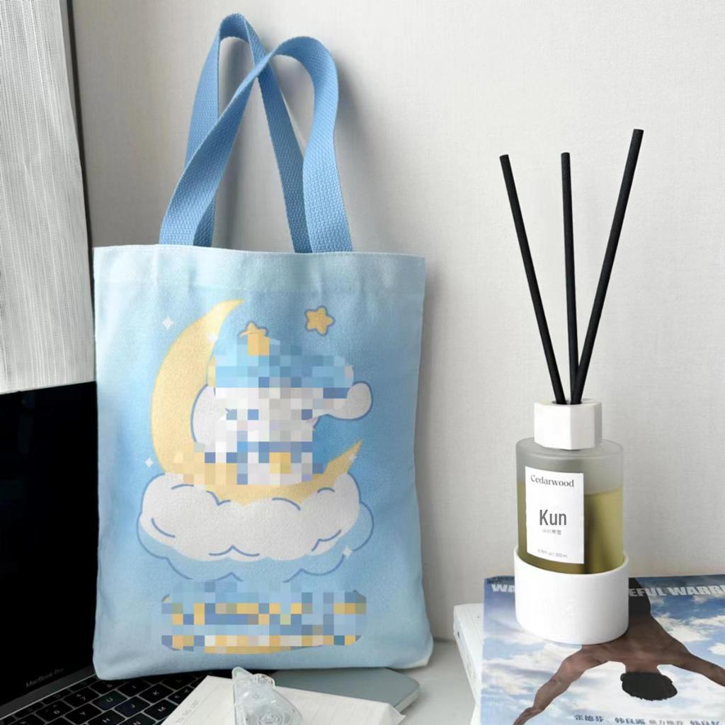 Праздничная сумка из холста с драконом: Большая вместительная новогодняя студенческая сумка через плечо